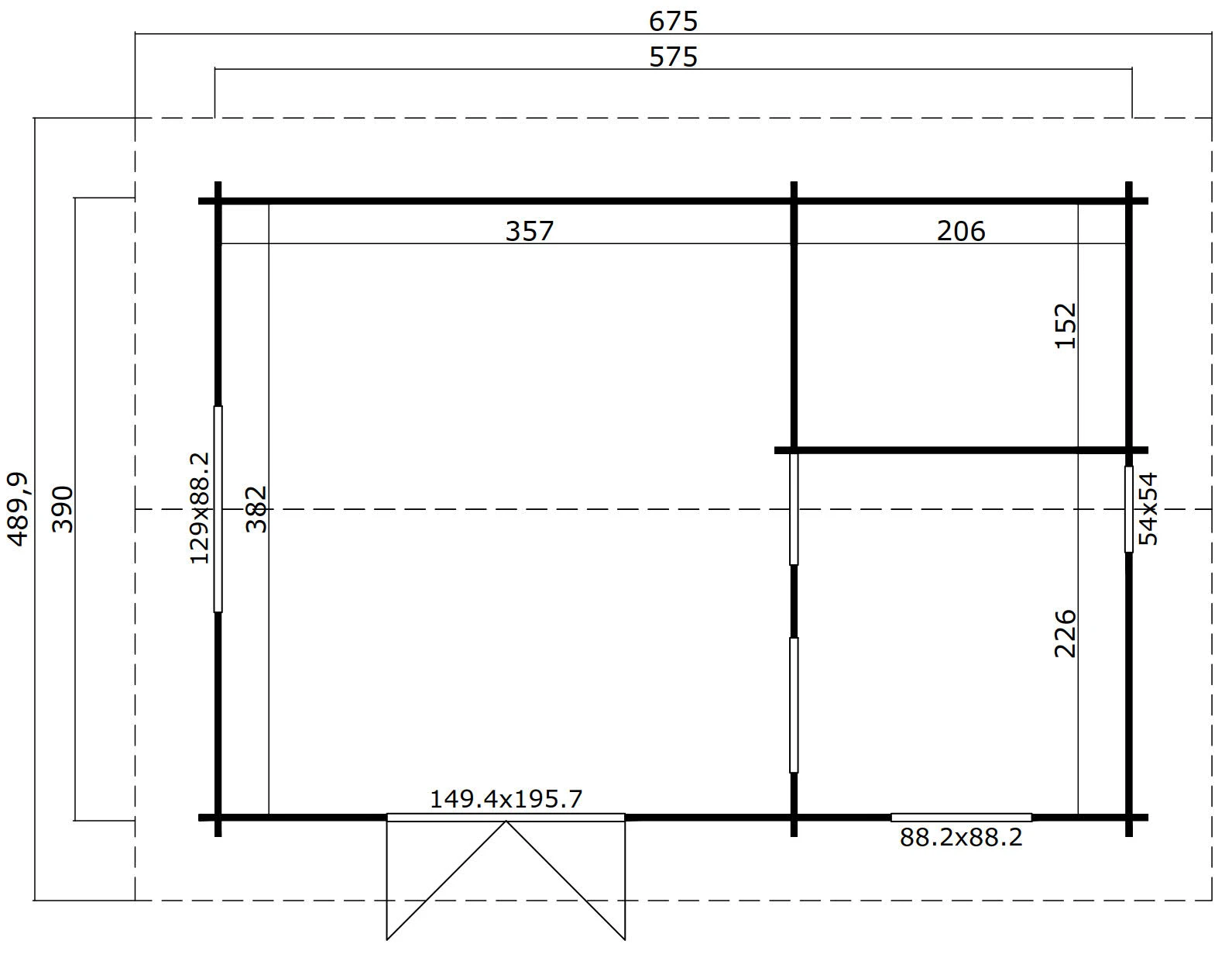 Outdoor Life Blokhut Caroline Carbon Grey-Wit 575 x 390 cm - Afbeelding 4